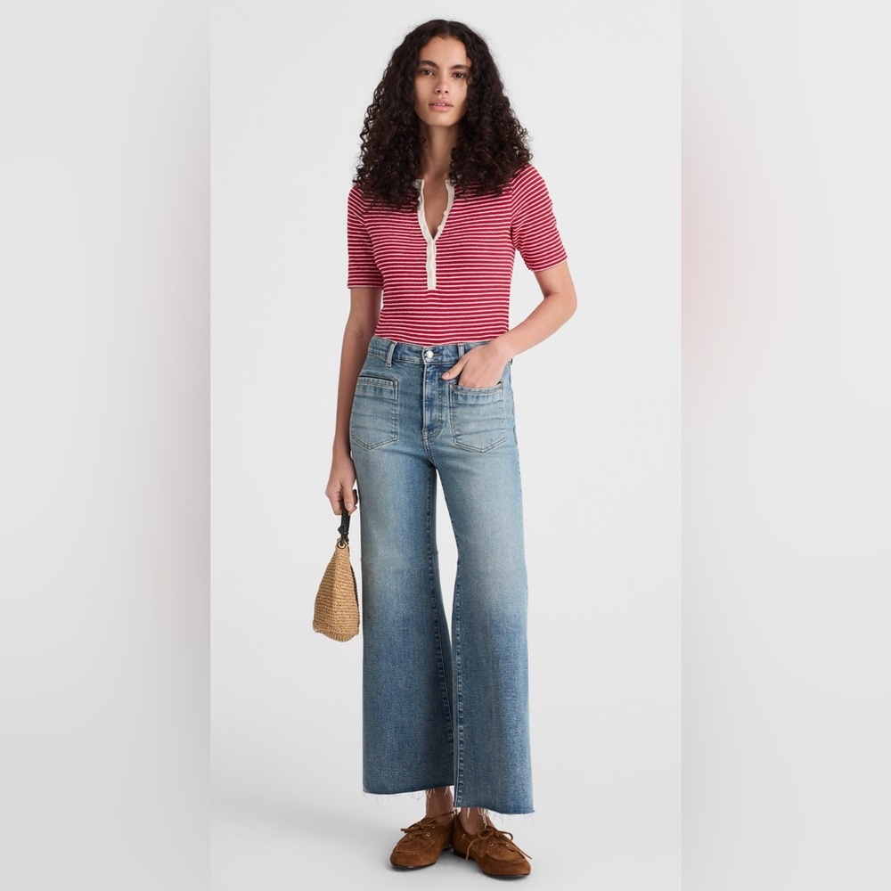 NEW Madewell Flared Wide-Leg Crop Jeans NWT Shalimar Wash